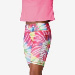 FOCO Philadelphia Phillies Womens Tie-Dye Bike Shorts