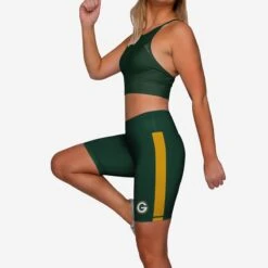 FOCO Green Bay Packers Striped Bike Shorts -FOCO Shop SRTWMNFSLDBKGP g3