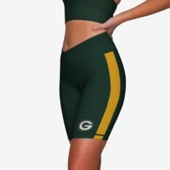 FOCO Green Bay Packers Striped Bike Shorts -FOCO Shop SRTWMNFSLDBKGP s