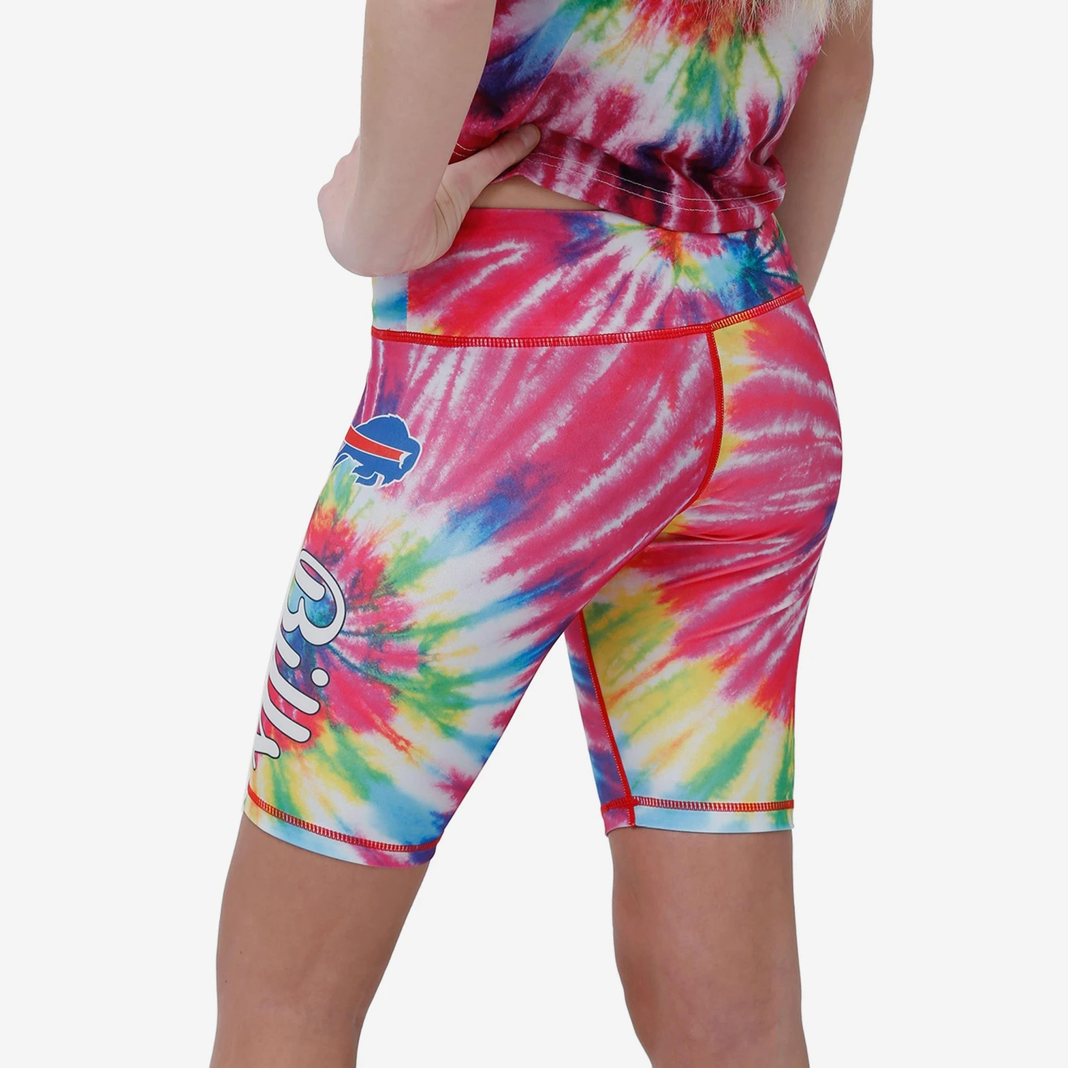FOCO Buffalo Bills Womens Tie-Dye Bike Shorts 4 FOCO Buffalo Bills Womens Tie-Dye Bike Shorts - Image 2