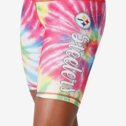 FOCO Pittsburgh Steelers Womens Tie-Dye Bike Shorts -FOCO Shop SRTWMNFTDYBKPS g3