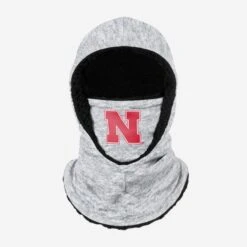 FOCO Nebraska Cornhuskers Heather Grey Big Logo Hooded Gaiter