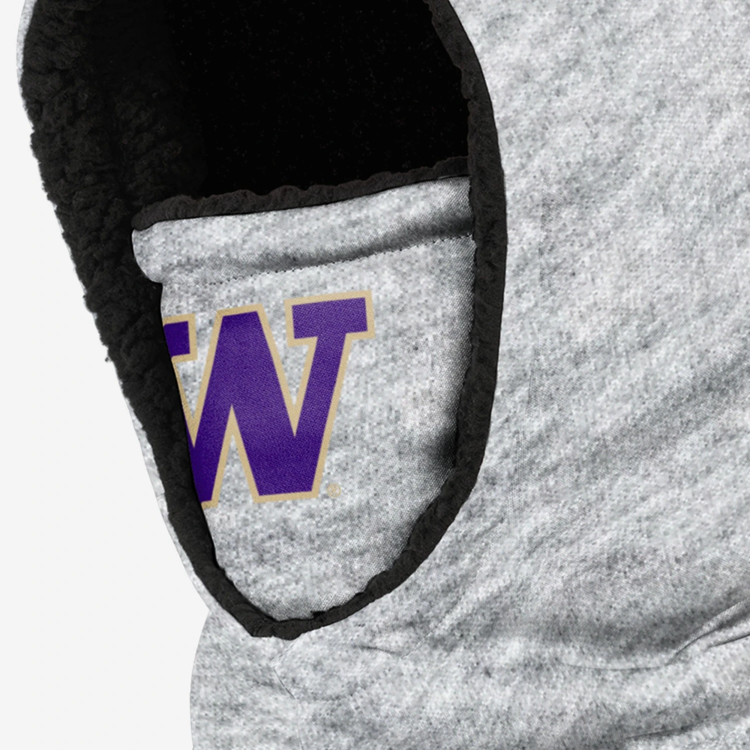 FOCO Washington Huskies Heather Grey Big Logo Hooded Gaiter 5 FOCO Washington Huskies Heather Grey Big Logo Hooded Gaiter - Image 3