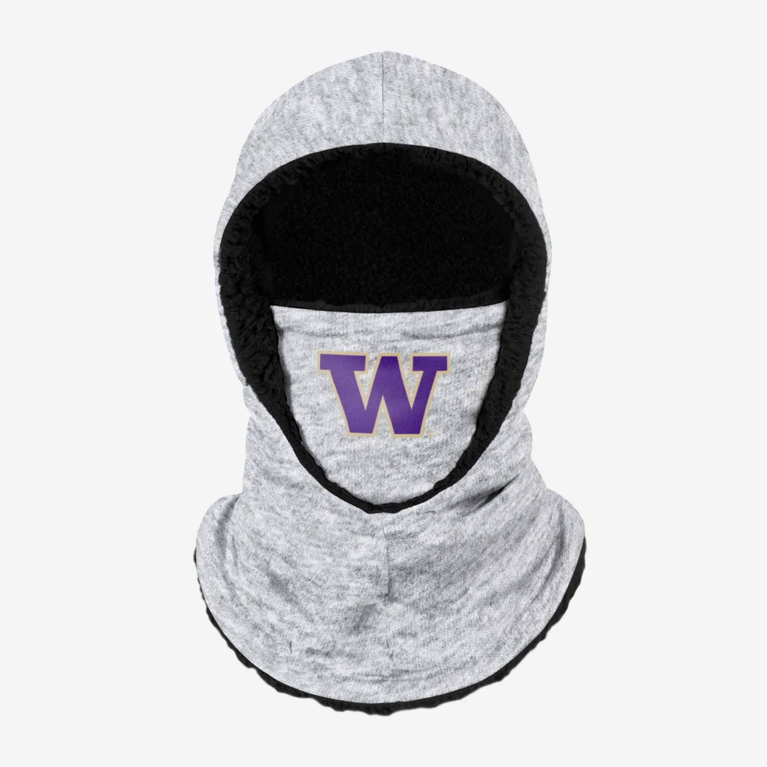 FOCO Washington Huskies Heather Grey Big Logo Hooded Gaiter 3 FOCO Washington Huskies Heather Grey Big Logo Hooded Gaiter