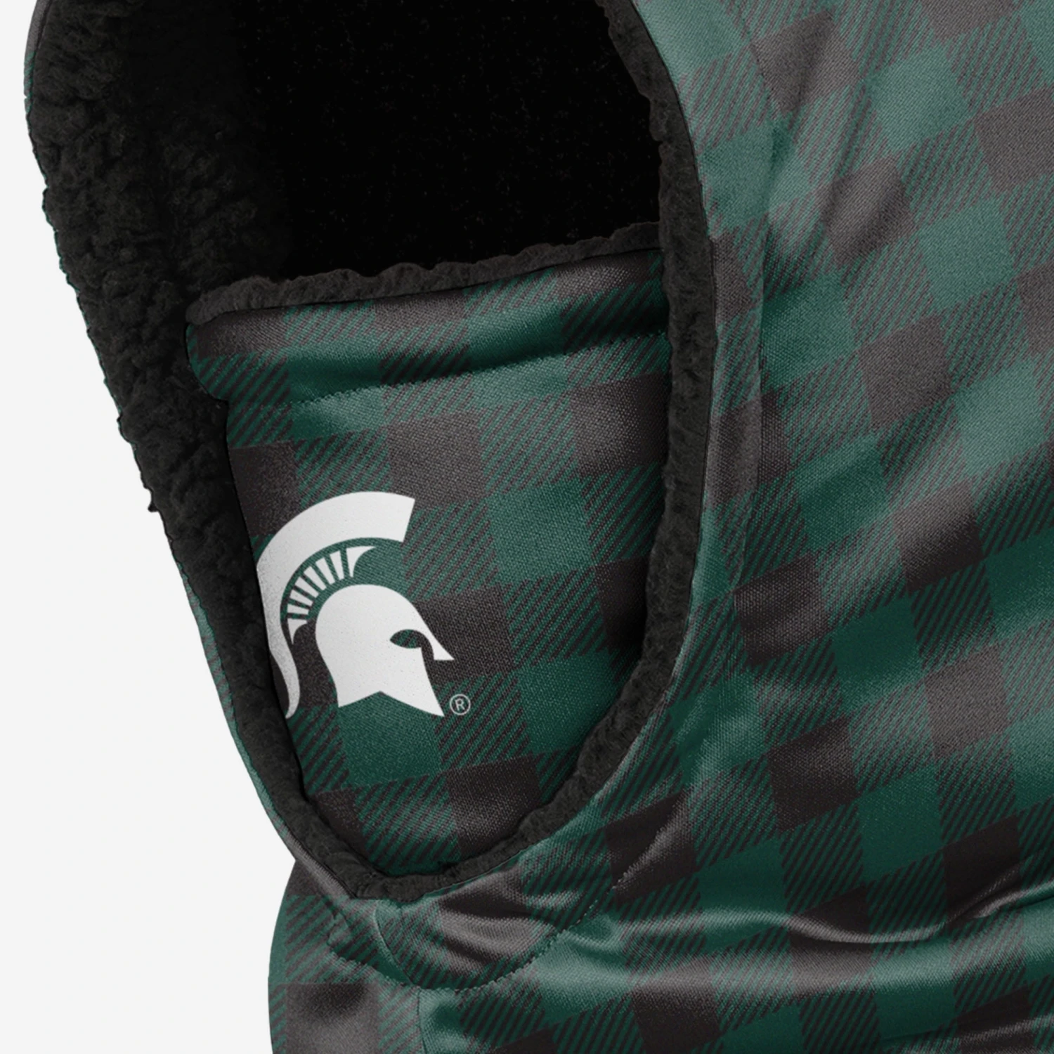 FOCO Michigan State Spartans Plaid Hooded Gaiter 5 FOCO Michigan State Spartans Plaid Hooded Gaiter - Image 3
