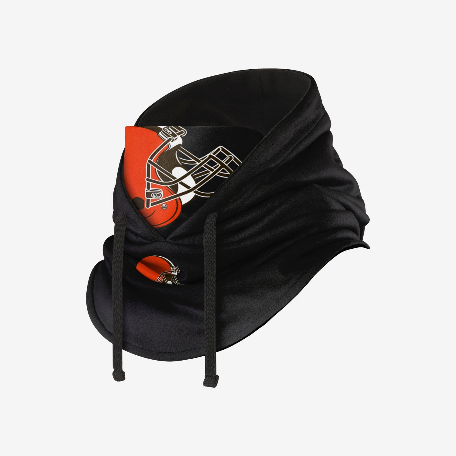 FOCO Cleveland Browns Black Drawstring Hooded Gaiter 4 FOCO Cleveland Browns Black Drawstring Hooded Gaiter - Image 2
