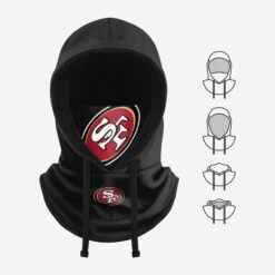 FOCO San Francisco 49ers Black Drawstring Hooded Gaiter -FOCO Shop SVNFBLKDSHDSF g5