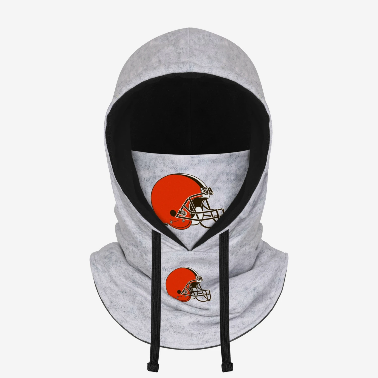 FOCO Cleveland Browns Heather Gray Drawstring Hooded Gaiter Scarf 3 FOCO Cleveland Browns Heather Gray Drawstring Hooded Gaiter Scarf