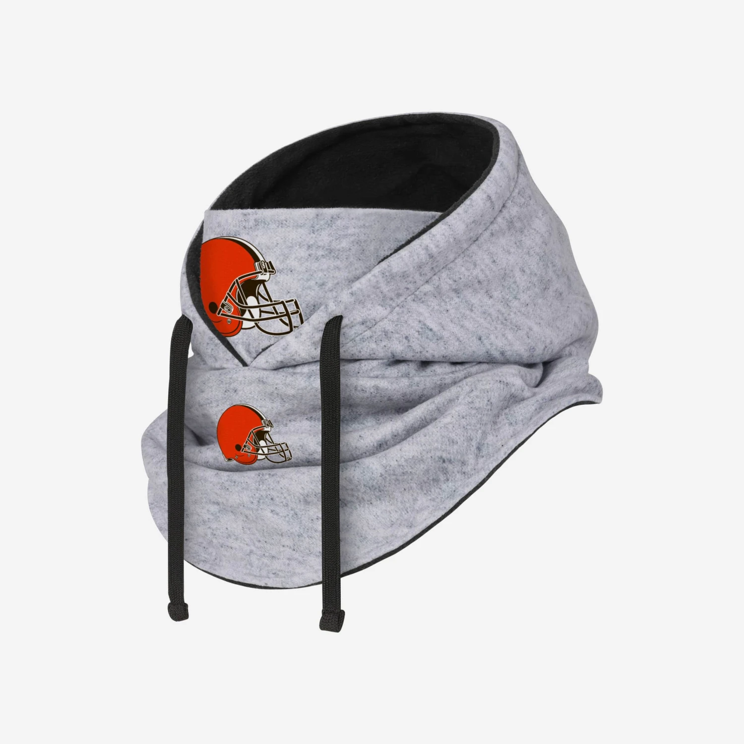 FOCO Cleveland Browns Heather Gray Drawstring Hooded Gaiter Scarf 4 FOCO Cleveland Browns Heather Gray Drawstring Hooded Gaiter Scarf - Image 2