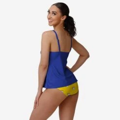 FOCO Los Angeles Rams Womens Summertime Solid Tankini -FOCO Shop SWMSTNFTNKSSLSR g4