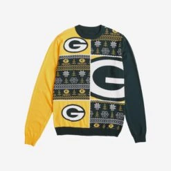 FOCO Green Bay Packers Busy Block Snowfall Sweater -FOCO Shop SWTNFBBSFGP g3