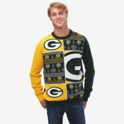 FOCO Green Bay Packers Busy Block Snowfall Sweater