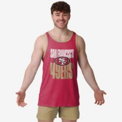 FOCO San Francisco 49ers Solid Wordmark Sleeveless Top