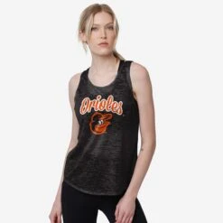 FOCO Baltimore Orioles Womens Burn Out Sleeveless Top