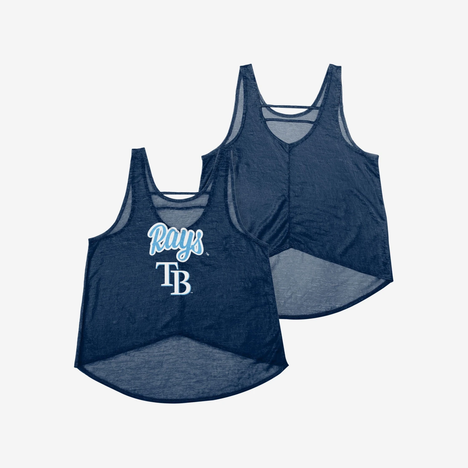 FOCO Tampa Bay Rays Womens Burn Out Sleeveless Top 5 FOCO Tampa Bay Rays Womens Burn Out Sleeveless Top - Image 3