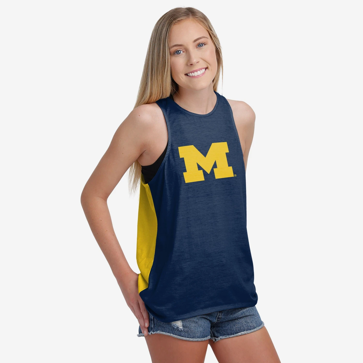 FOCO Michigan Wolverines Womens Tie-Breaker Sleeveless Top 4 FOCO Michigan Wolverines Womens Tie-Breaker Sleeveless Top - Image 2
