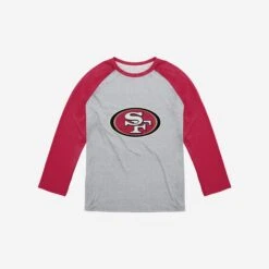 FOCO San Francisco 49ers Gray Big Logo Raglan T-Shirt -FOCO Shop TSBBNFGRBLSF g3