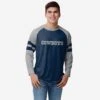 FOCO Dallas Cowboys Team Stripe Wordmark Raglan T-Shirt