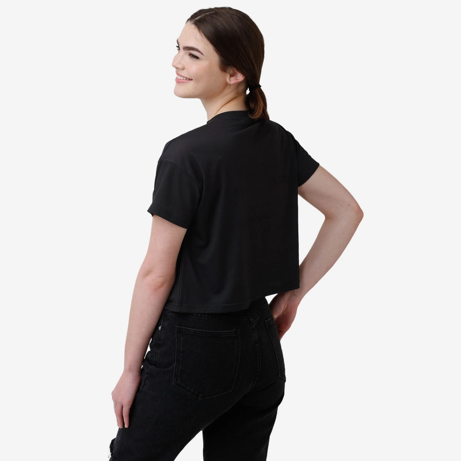 FOCO Buffalo Bills Womens Black Big Logo Crop Top 4 FOCO Buffalo Bills Womens Black Big Logo Crop Top - Image 2