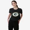 FOCO Green Bay Packers Womens Black Big Logo Crop Top