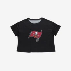 FOCO Tampa Bay Buccaneers Womens Black Big Logo Crop Top -FOCO Shop TSCTNFBLKBLTB g3
