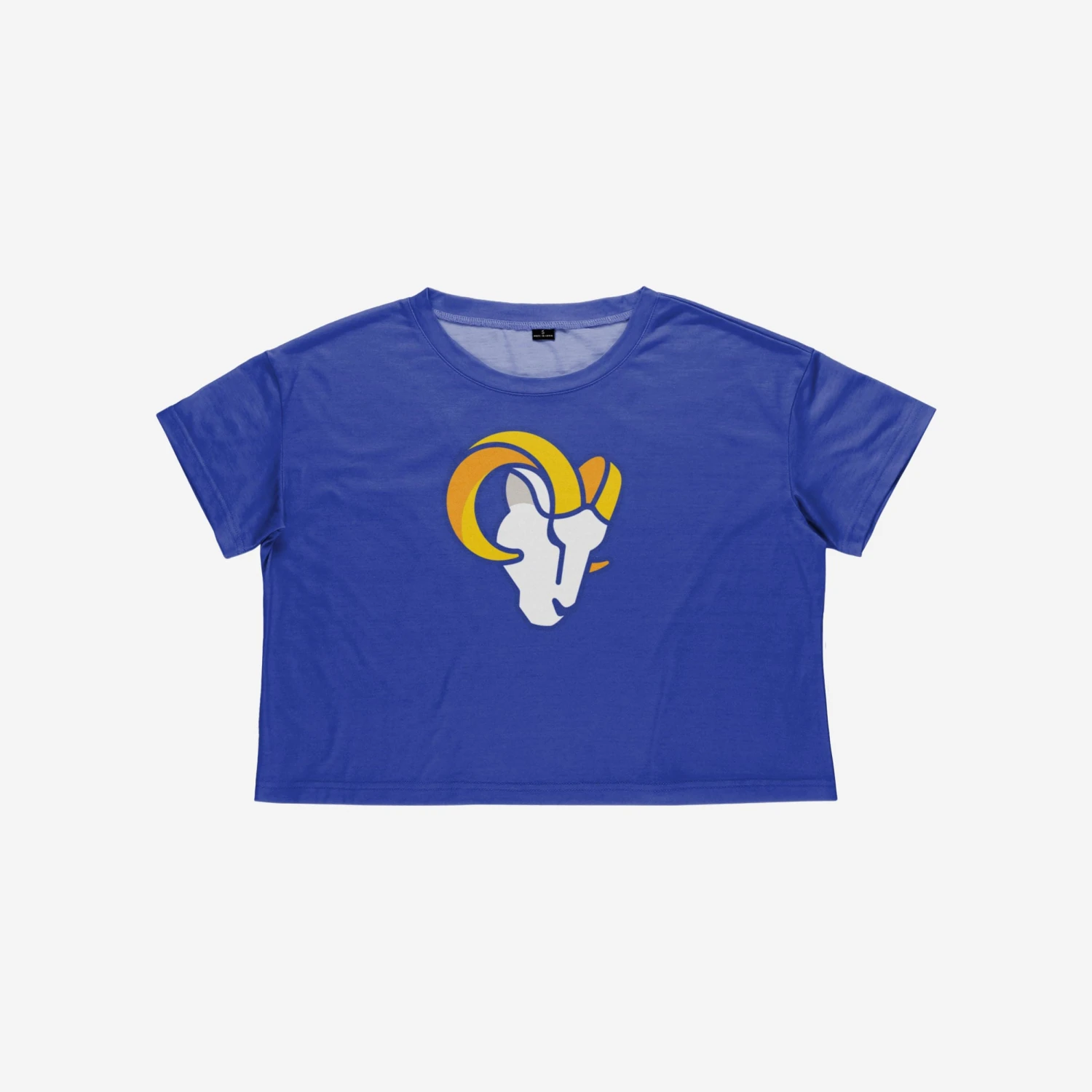 FOCO Los Angeles Rams Womens Solid Big Logo Crop Top 5 FOCO Los Angeles Rams Womens Solid Big Logo Crop Top - Image 3