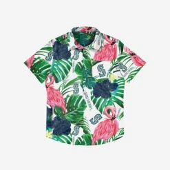 FOCO Seattle Mariners Flamingo Button Up Shirt -FOCO Shop TSMB23FLRBTUFMSM g3