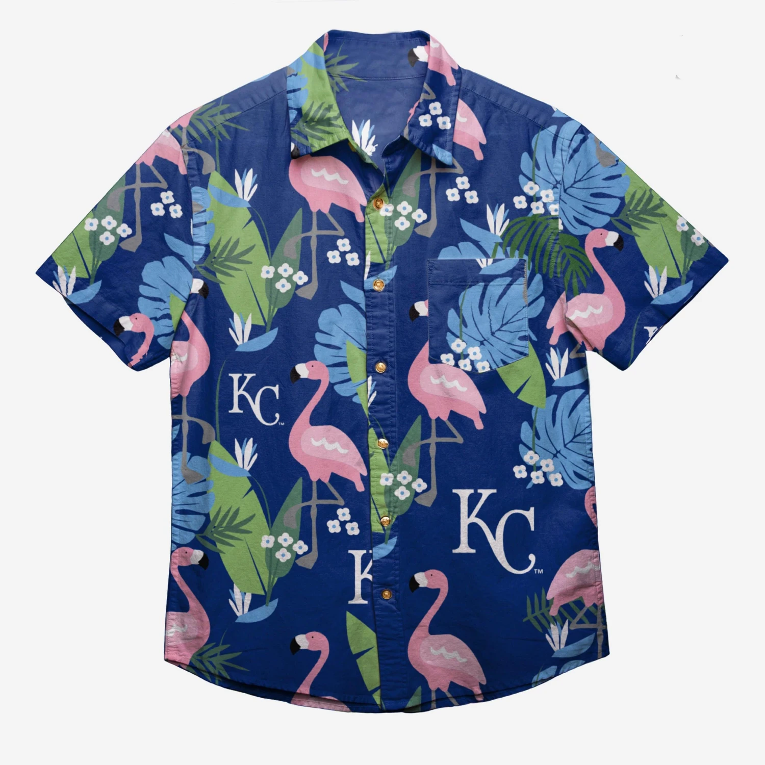 FOCO Kansas City Royals Floral Button Up Shirt 4 FOCO Kansas City Royals Floral Button Up Shirt - Image 2