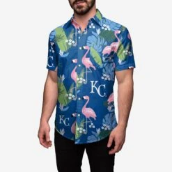 FOCO Kansas City Royals Floral Button Up Shirt
