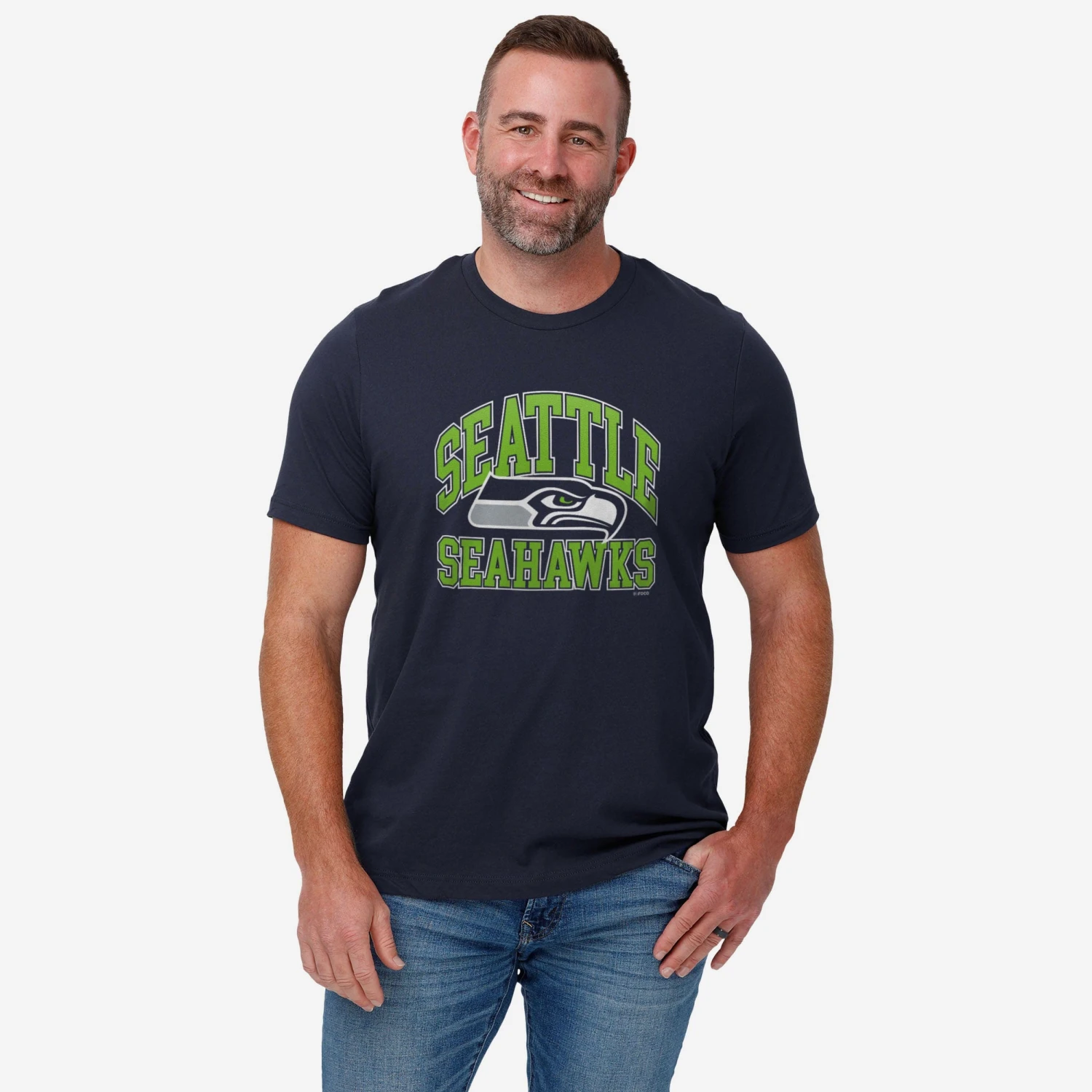 FOCO Seattle Seahawks Arched Wordmark T-Shirt 4 FOCO Seattle Seahawks Arched Wordmark T-Shirt - Image 2