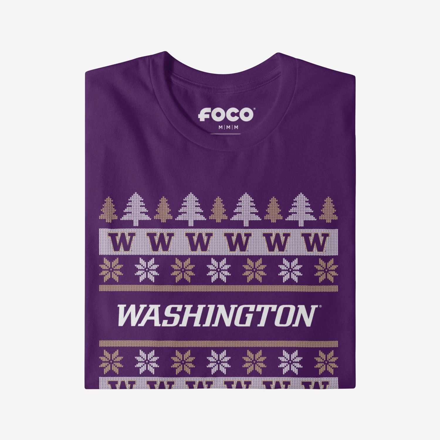 FOCO Washington Huskies Holiday Sweater T-Shirt 6 FOCO Washington Huskies Holiday Sweater T-Shirt - Image 4