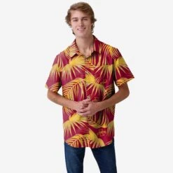 FOCO Iowa State Cyclones Hawaiian Button Up Shirt