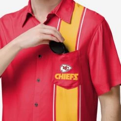 FOCO Kansas City Chiefs Bowling Stripe Button Up Shirt 7 FOCO Kansas City Chiefs Bowling Stripe Button Up Shirt -FOCO Shop TSNFBWLBTUKC g3