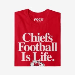 FOCO Kansas City Chiefs Football Is Life T-Shirt -FOCO Shop TSNFFBISLF1KC g4