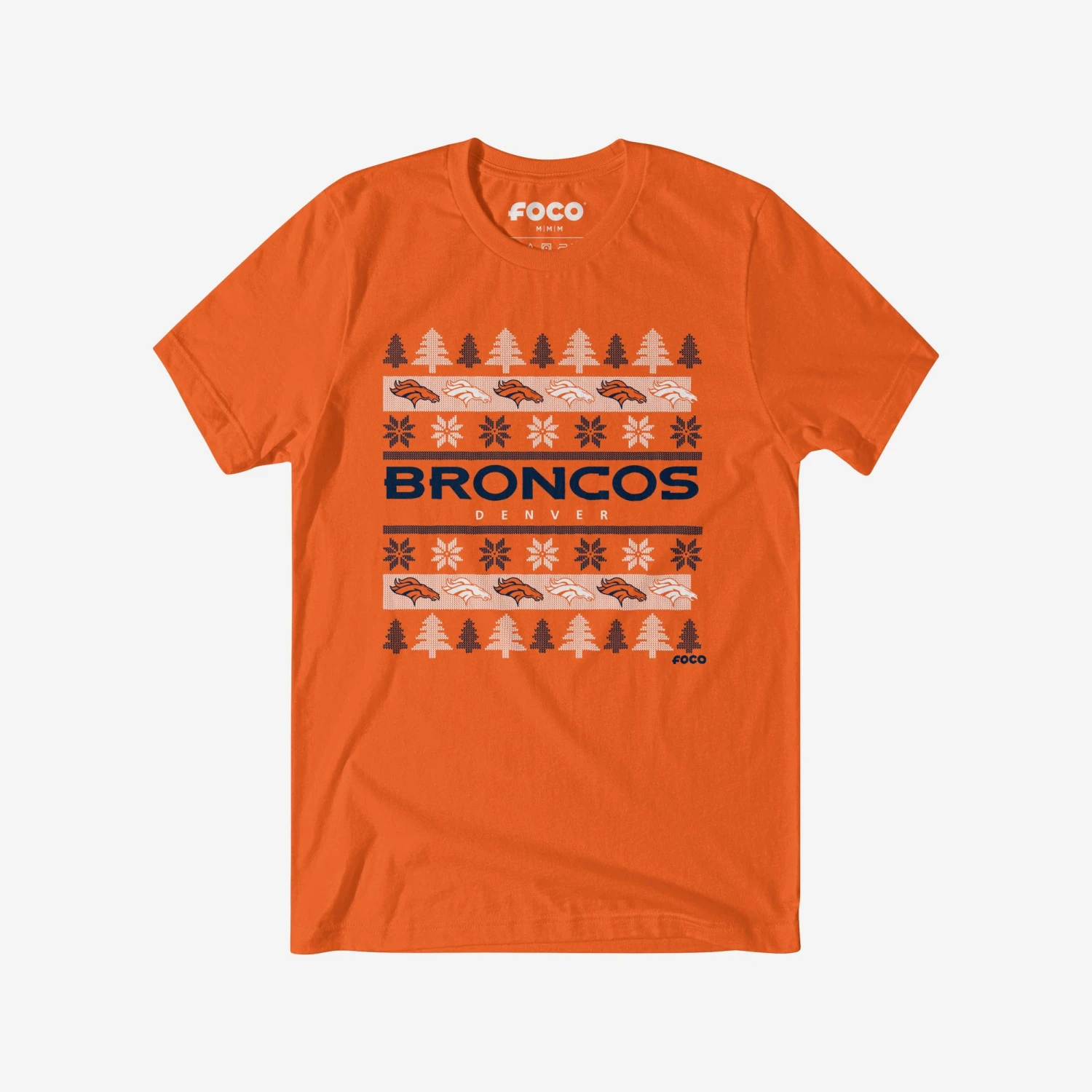 FOCO Denver Broncos Holiday Sweater T-Shirt 3 FOCO Denver Broncos Holiday Sweater T-Shirt