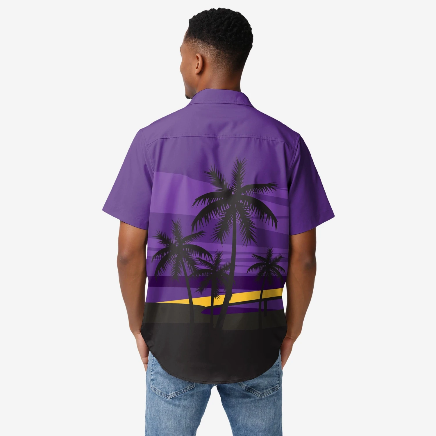 FOCO Minnesota Vikings Tropical Sunset Button Up Shirt 4 FOCO Minnesota Vikings Tropical Sunset Button Up Shirt - Image 2