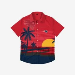 FOCO New England Patriots Tropical Sunset Button Up Shirt -FOCO Shop TSNFTRSNSBTUNP g3