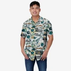 FOCO Philadelphia Eagles Thematic Stadium Print Button Up Shirt
