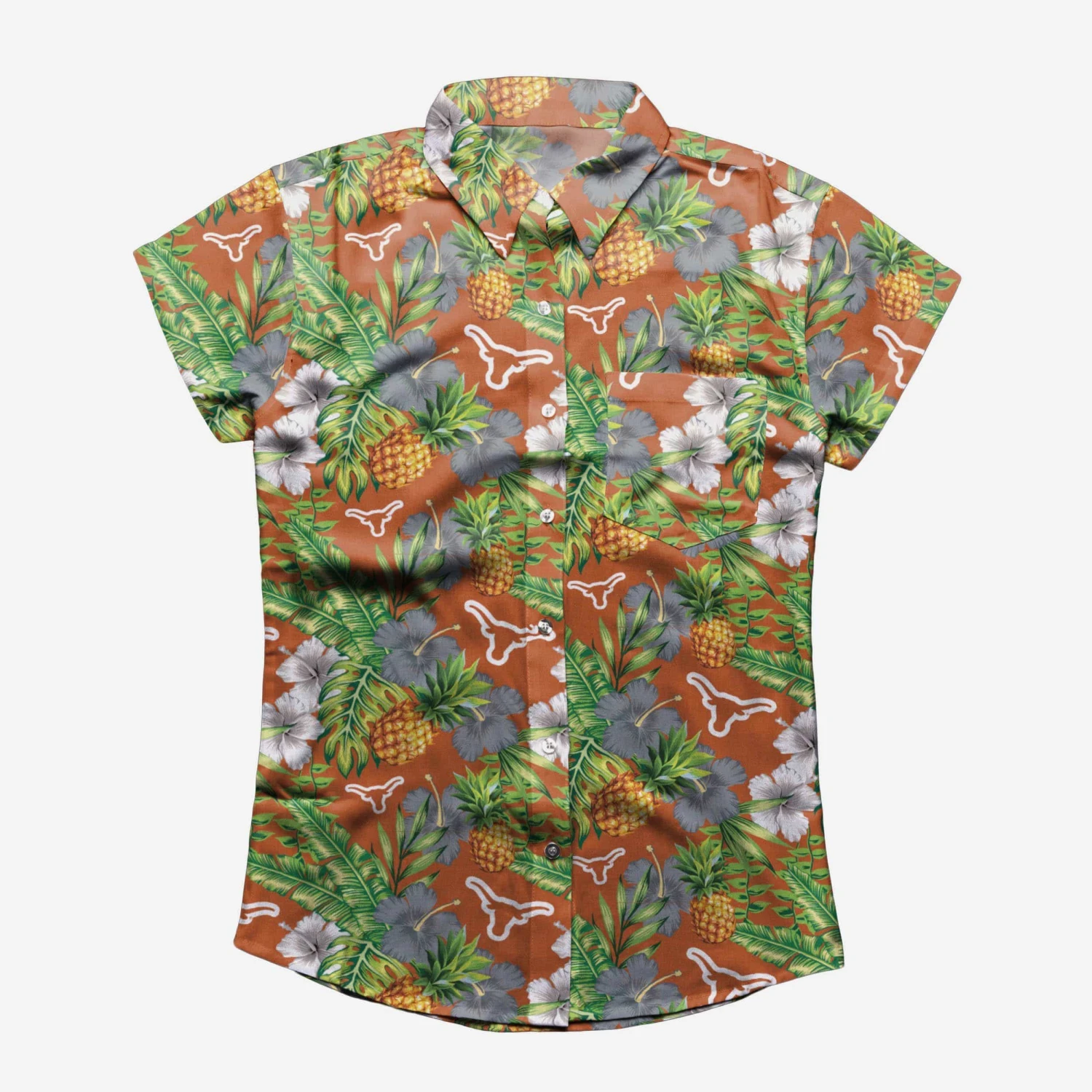 FOCO Texas Longhorns My Fine-Apple Womens Button Up Shirt 4 FOCO Texas Longhorns My Fine-Apple Womens Button Up Shirt - Image 2