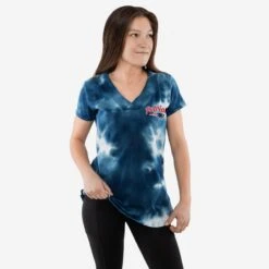 FOCO New England Patriots Womens Tie-Dye Rush Oversized T-Shirt