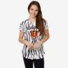 FOCO Cincinnati Bengals Womens White Stripe Wordmark Tunic